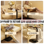 Приставний столик 34×24×58 см на металевому каркасі 
