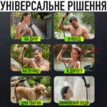Портативний акумуляторний душ 6000 mAh з LED-дисплеєм та 5 режимами подачі води