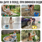Портативний душ акумуляторний 4800 mAh LED дисплеєм та шлангом 2 м